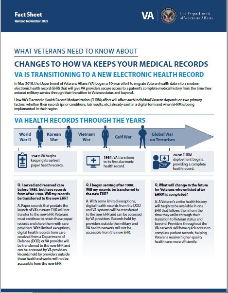 Fact Sheets - VA EHR Modernization