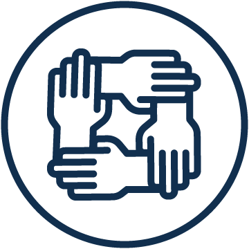 Connected hands icon