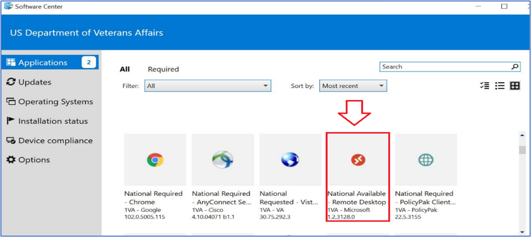 Screenshot of National Remote Desktop application program